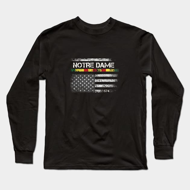 Notre Dame Indiana Retro Long Sleeve T-Shirt by DarkStile